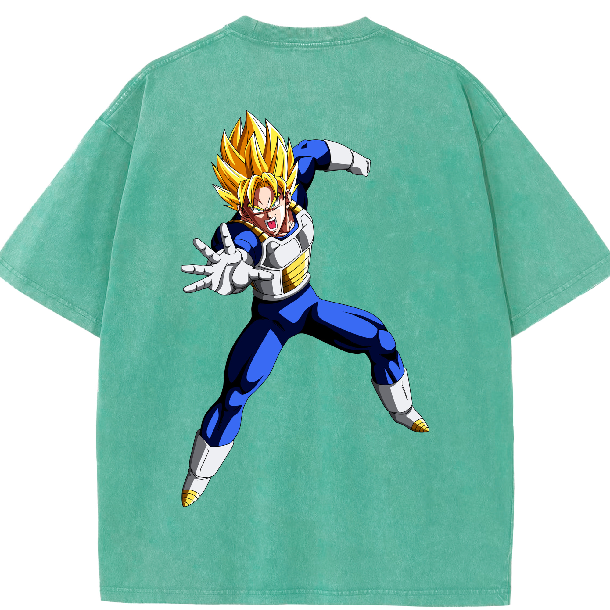 （画像用） ドラゴンボール ベジータ四世（Bejīta Yonsei）DRAGON BALL Vegeta IV 綿100% ヴィンテージ風 半袖Tシャツ（背面プリント）